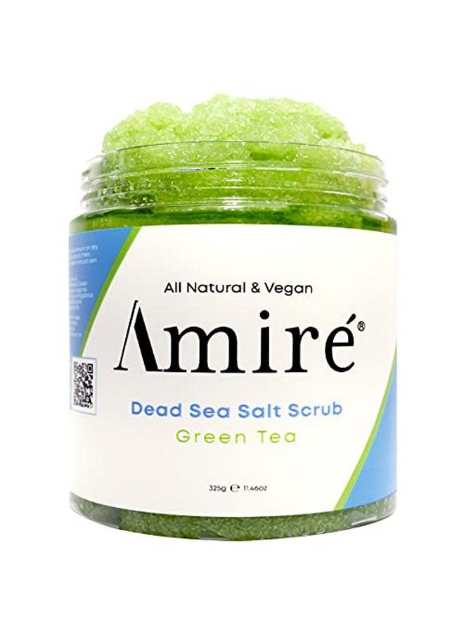 Green Tea Dead Sea Salt Body Scrub. All Natural Body Polish. Infused With Argan Peppermint And Sunflower Oil.