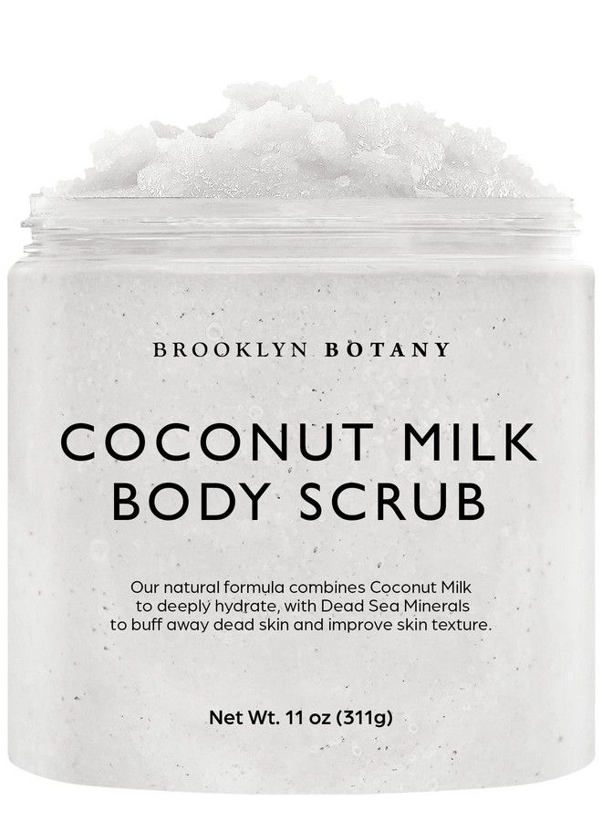 Dead Sea Salt And Coconut Milk Body Scrub Moisturizing And Exfoliating Body Face Hand Foot Scrub Fights Stretch Marks Fine Lines Wrinkles Great Gifts For Women & Men 10.5 Oz