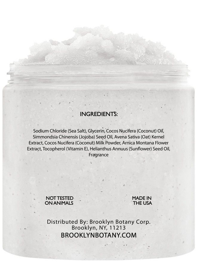 Dead Sea Salt And Coconut Milk Body Scrub Moisturizing And Exfoliating Body Face Hand Foot Scrub Fights Stretch Marks Fine Lines Wrinkles Great Gifts For Women & Men 10.5 Oz