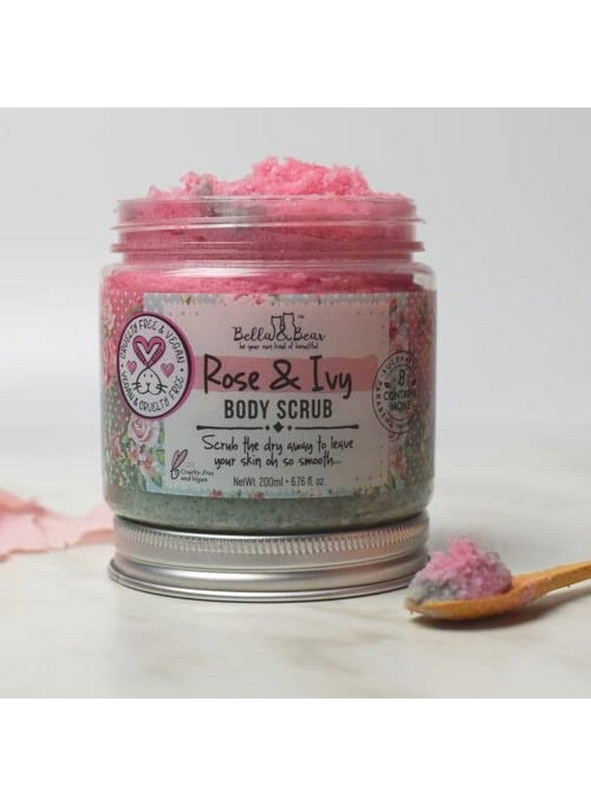 Bella & Bear Rose & Ivy Body Scrub Oil Free Crueltyfree Vegan Body Exfoliator And Polish For Women 67Oz