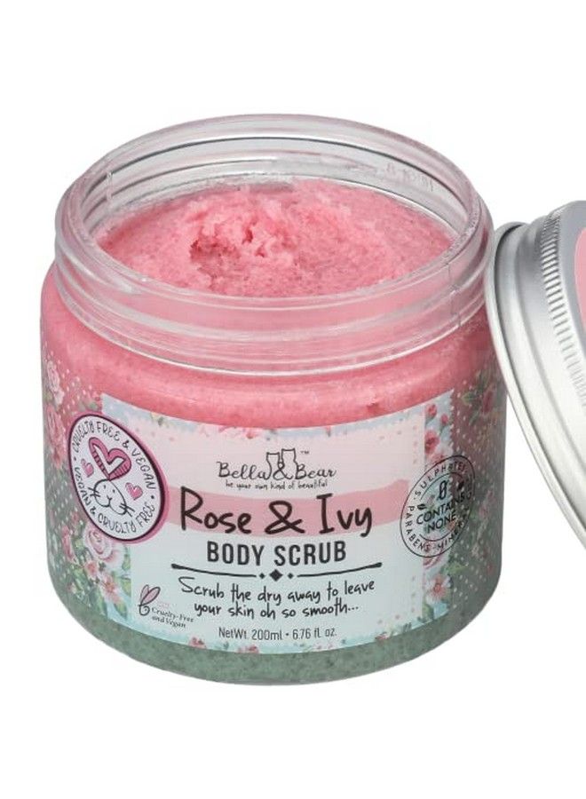 Bella & Bear Rose & Ivy Body Scrub Oil Free Crueltyfree Vegan Body Exfoliator And Polish For Women 67Oz