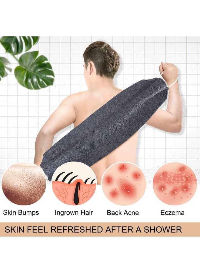 Exfoliating Back Scrubber for Shower for Men & Women Bath Body Scrub Strap with Handles Long Strecthy Towel Wash Exfoliator Deep Clean Dead Cell