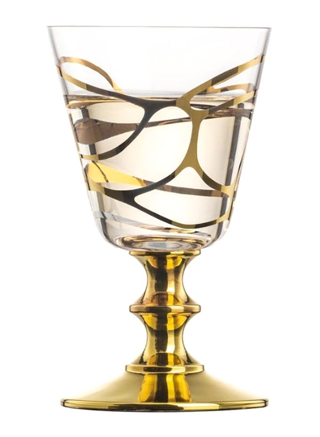 6-Piece Elegant Stargate Series Wine Glass Set Gold/Clear 13 x 8cm