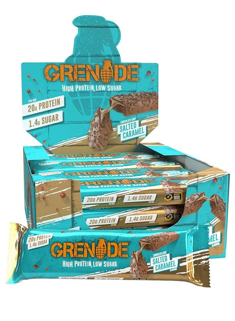 Grenade High Protein Bar, Salted Caramel, Pack of 12