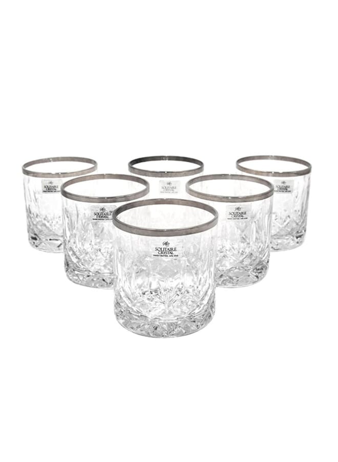 Glass Set Clear/Silver 21X28X9Centimeter