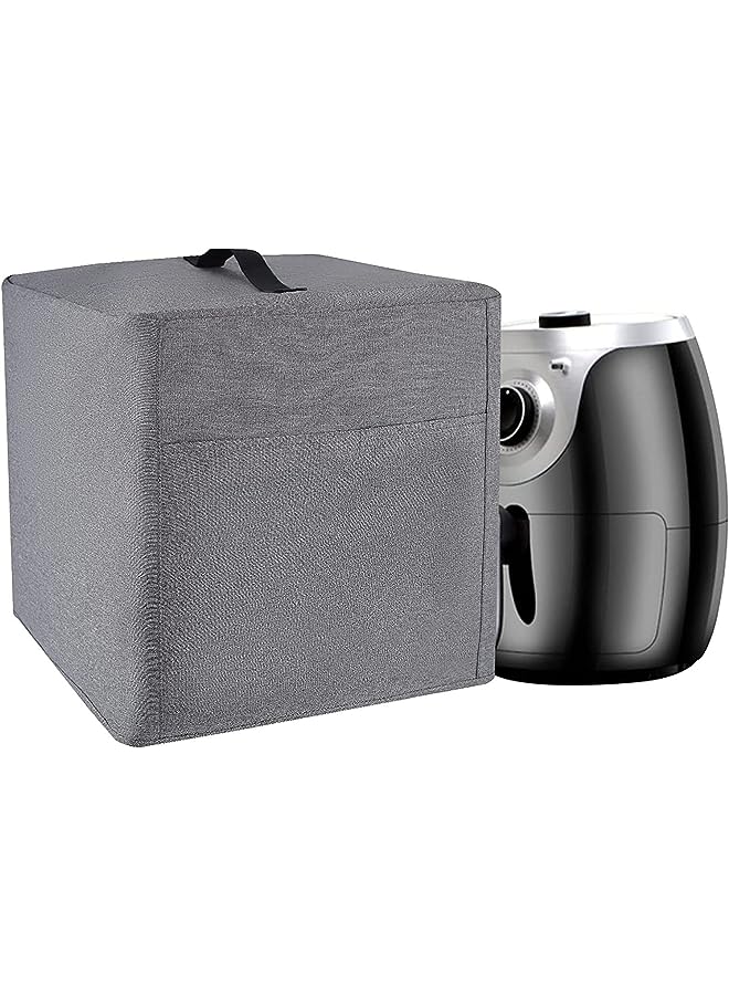 Air Fryer Dust Cover Heat-Resistant Waterproof Dust-Proof Nylon Fabric Dust Cover Case Protection for 4-6 Quart Air Fryer Pressure Cooker with 4 Storage Pockets Washable Fryer Dust Cover