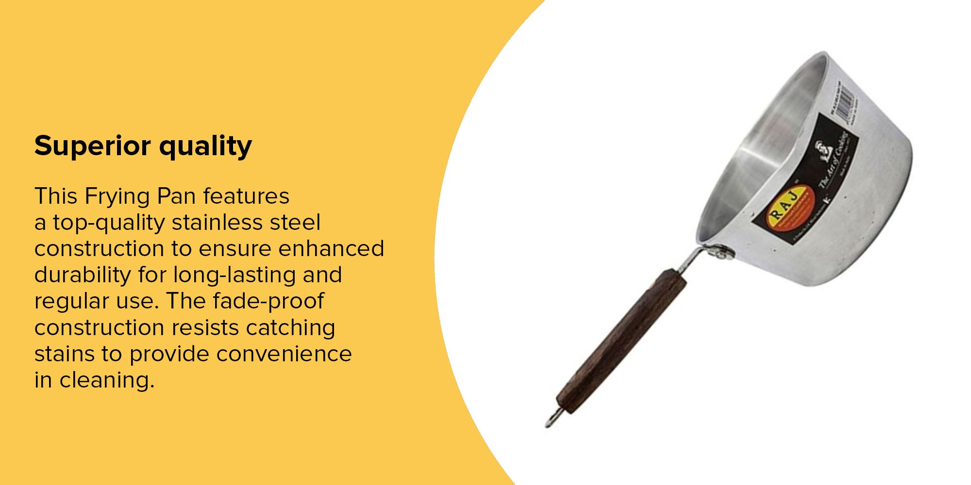 Stainless Steel Frying Pan Silver 22cm