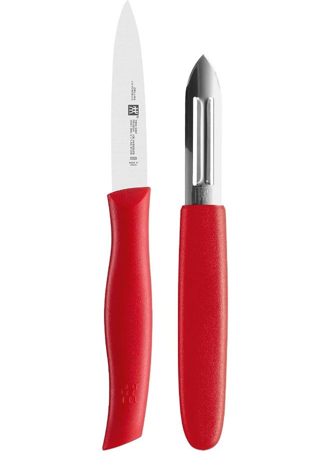 TWIN Grip Knife with Peeler Set of 2