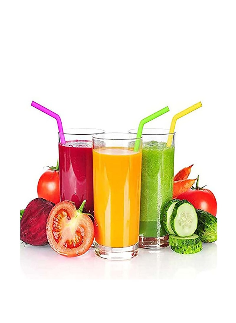 12-Pack Reusable Silicone Drinking Straws, Size 8''x10 MM, Including 6 Straight and 6 Bent with 4 Cleaning Brush BPA Free - Perfect For Smoothies, Tea, Juice (With Bag)