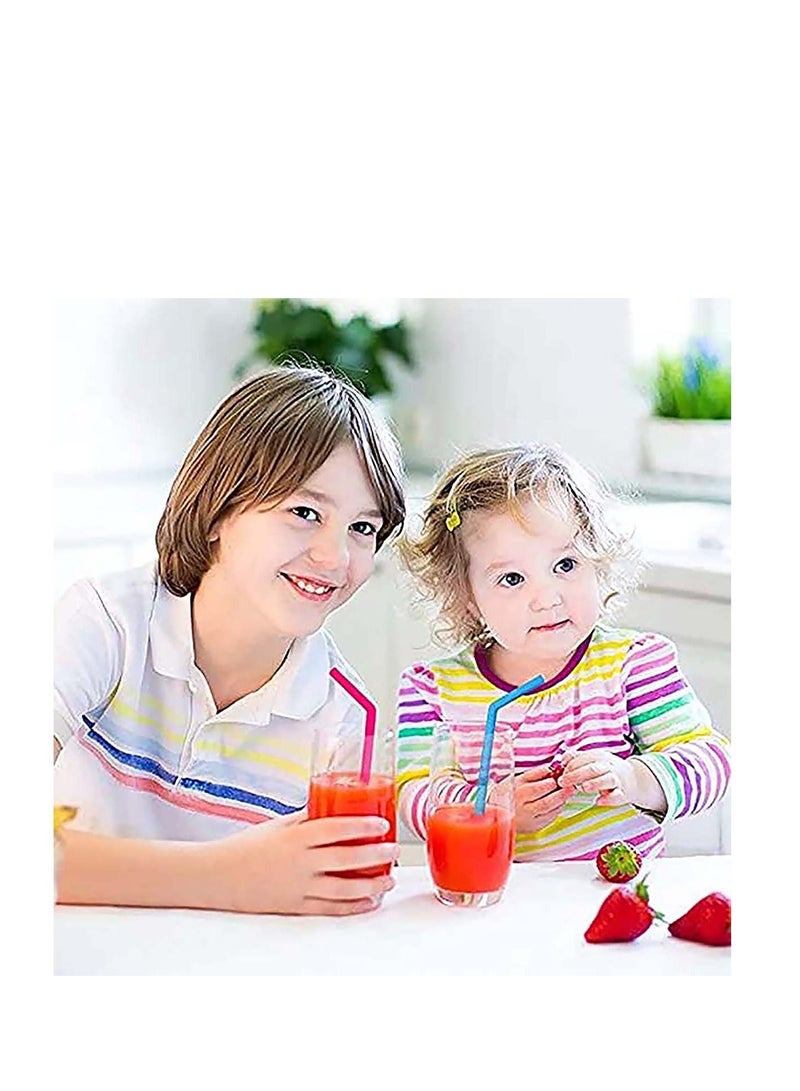 12-Pack Reusable Silicone Drinking Straws, Size 8''x10 MM, Including 6 Straight and 6 Bent with 4 Cleaning Brush BPA Free - Perfect For Smoothies, Tea, Juice (With Bag)