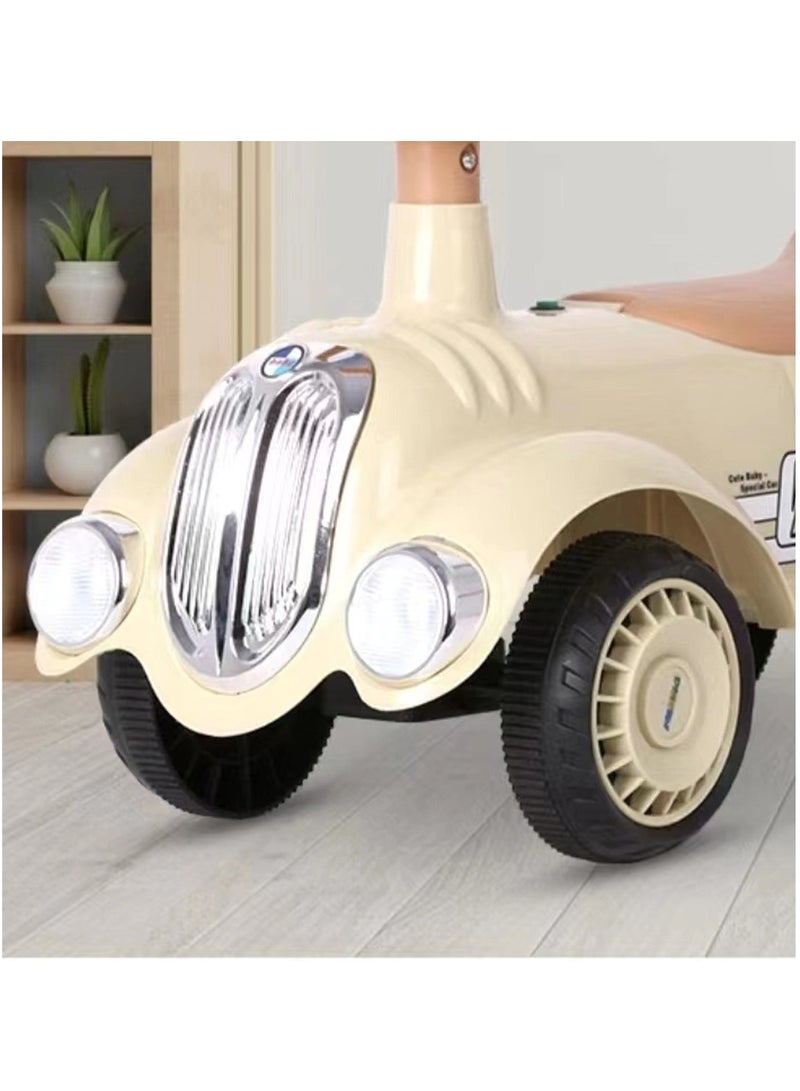 Austin Kids Balancing Ride-On Vintage Car with Steering Wheels - Beige