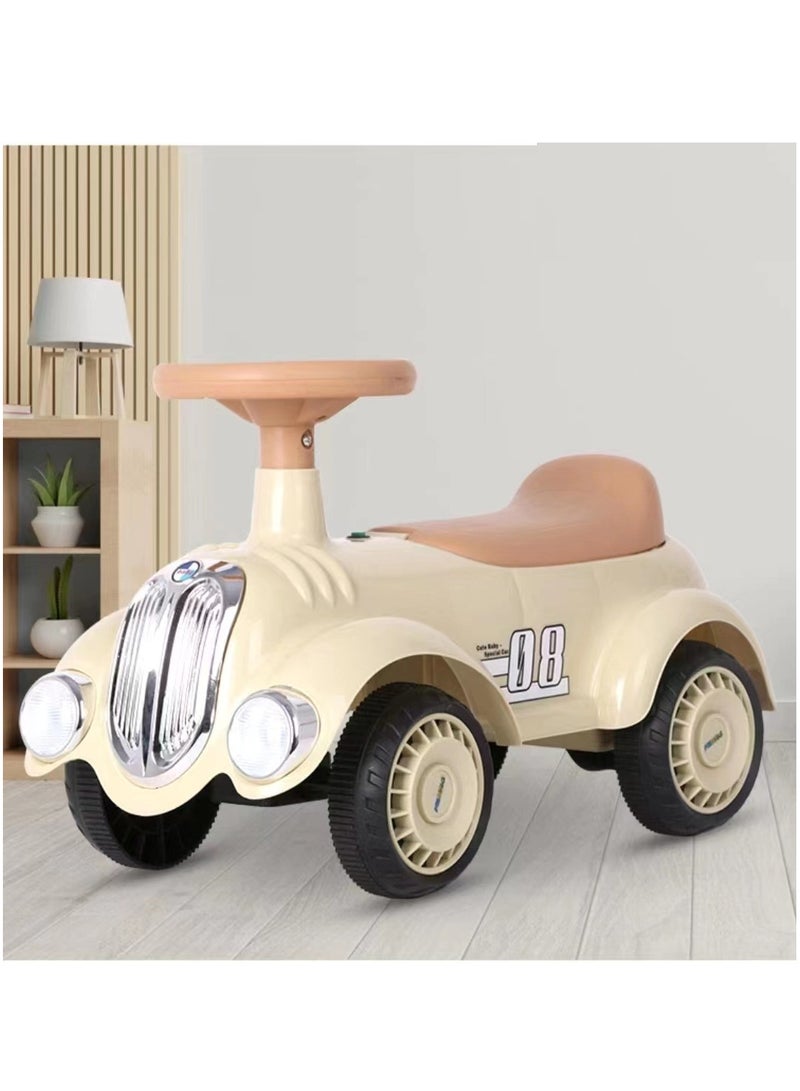 Austin Kids Balancing Ride-On Vintage Car with Steering Wheels - Beige