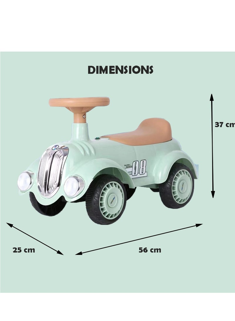 Austin Kids Balancing Ride-On Vintage Car with Steering Wheels - Pastal Green
