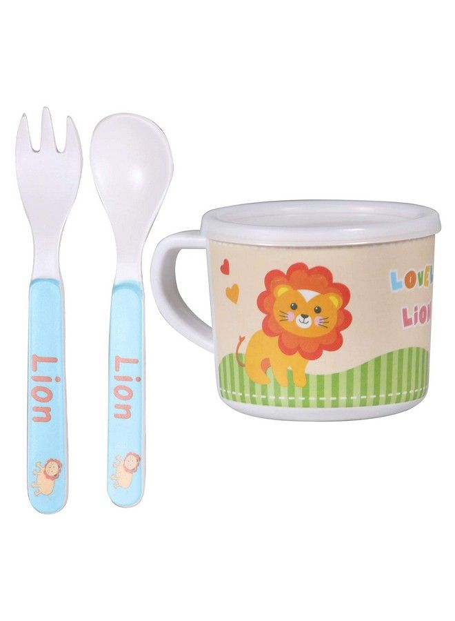 5 Pcs Cartoon Theme Bamboo Fiber Baby Feeding Set Tableware Baby Crockery Dining Set Feeding Set For New Born And Toddlers