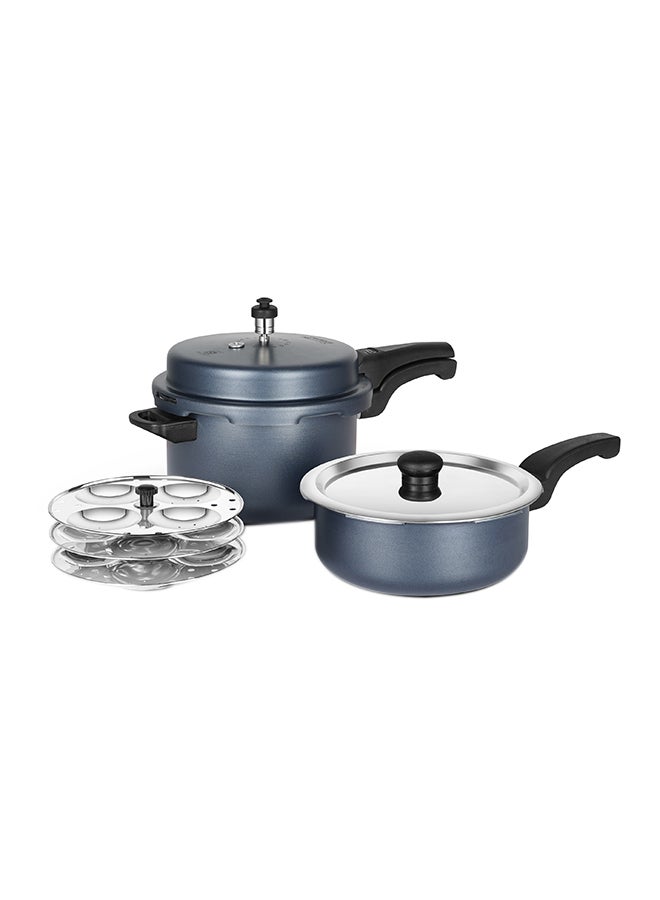 Pressure Cooker With Pan And Idli Stand