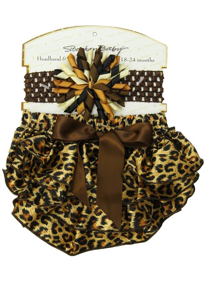 Ruffled Diaper Cover And Curly Band Gift Set Cheetah Print 1824 Months