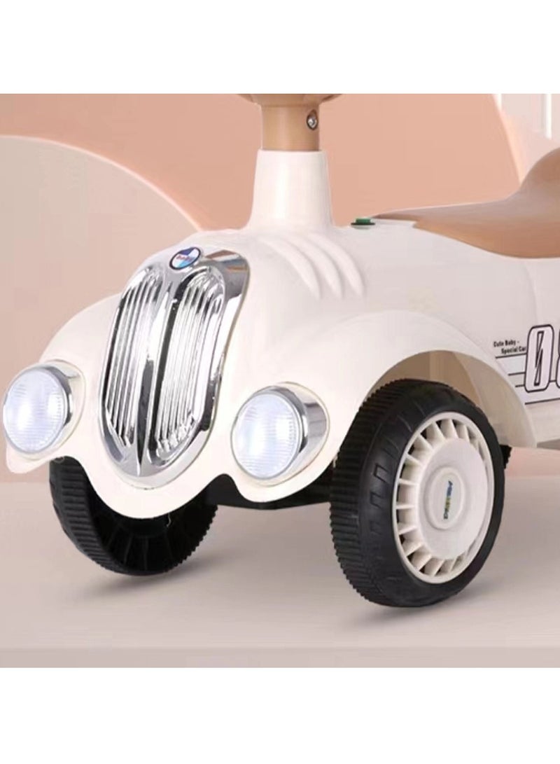 Austin Kids Balancing Ride-On Vintage Car with Steering Wheels - Off White