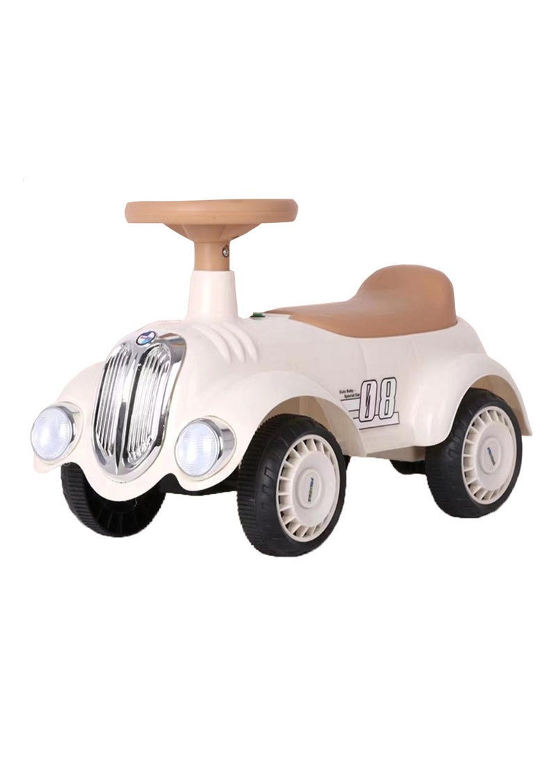 Austin Kids Balancing Ride-On Vintage Car with Steering Wheels - Off White