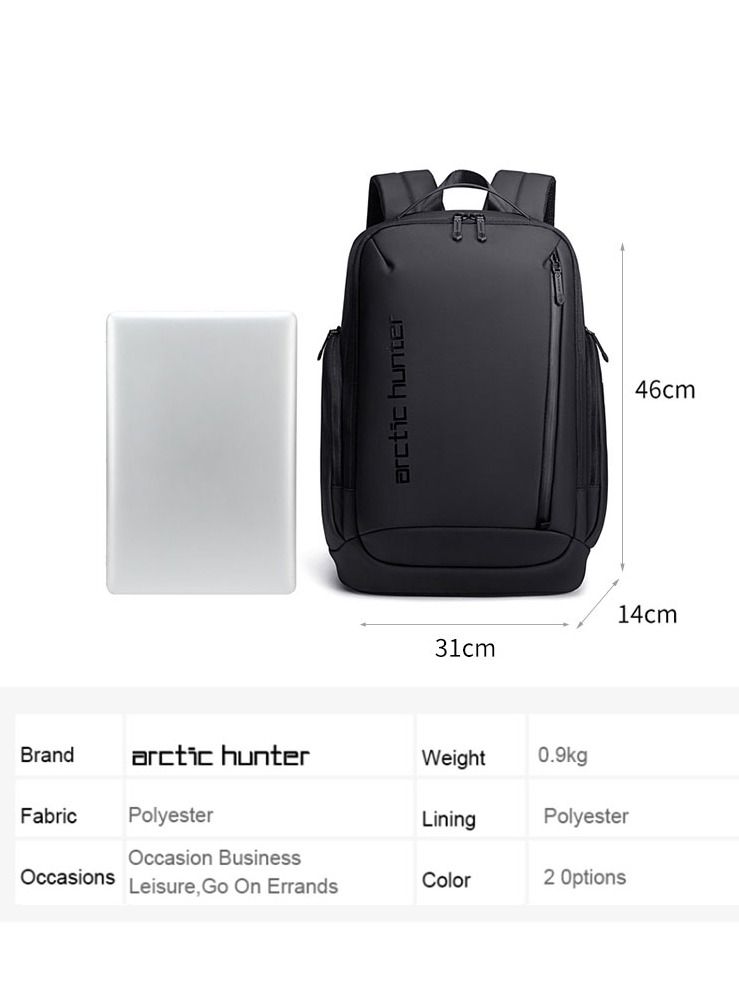 Business Backpack for Men Laptop Bag Office Travel Backpack iPad and Clothing Pocket Anti Theft Water Resistant Backpack with USB Port B00554 Black