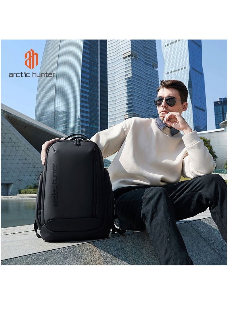 Business Backpack for Men Laptop Bag Office Travel Backpack iPad and Clothing Pocket Anti Theft Water Resistant Backpack with USB Port B00554 Black