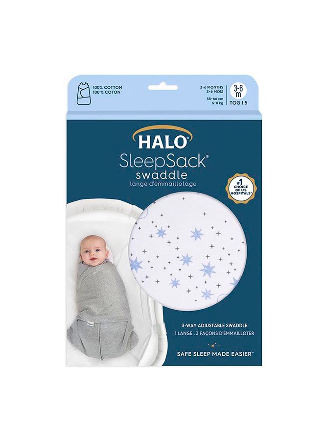 Sleepsack Swaddle 1.5 Tog  Cotton Midnight Moons Blue 0-3M (Package May Vary)