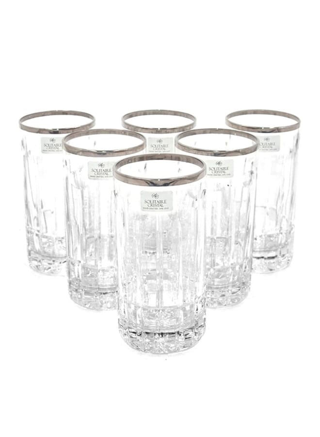 Glass Set Clear/Silver 24X30X8Centimeter
