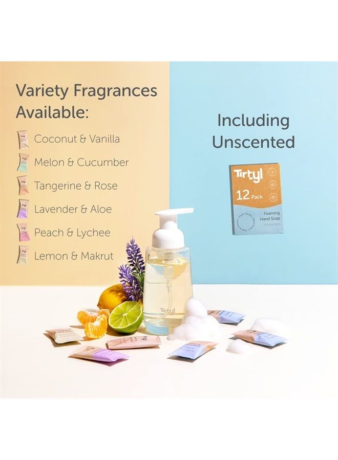 Foaming Hand Soap Tablet Refills - 12 Pack - 96 fl oz total (makes 12x 8 fl oz bottles of soap) - Cleansing & Moisturizing - Compostable Packaging - Unscented