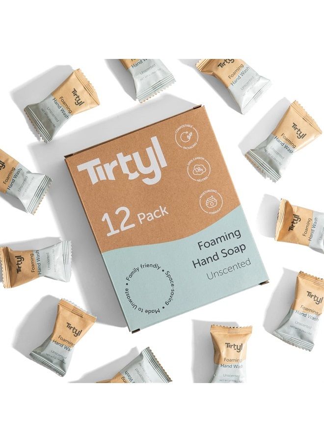 Foaming Hand Soap Tablet Refills - 12 Pack - 96 fl oz total (makes 12x 8 fl oz bottles of soap) - Cleansing & Moisturizing - Compostable Packaging - Unscented