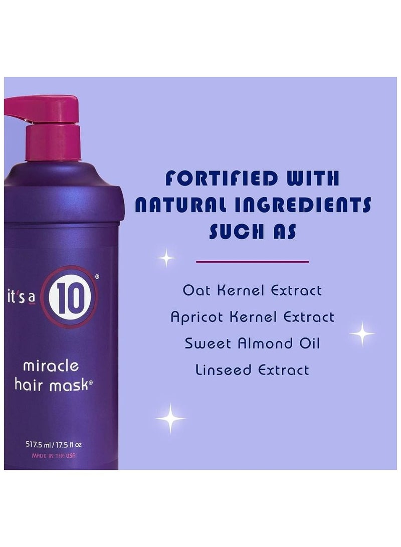Miracle Hair Mask Hair and Scalp Treatments, Conditioning Treatment, Softness and Smoothness, Color-Treated Hair Care, Deep Conditioning Solution, 17.5 oz