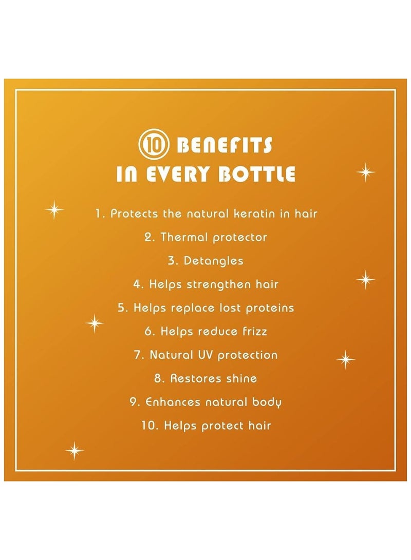 Miracle Leave In Plus Keratin For Unisex Spray, Hair Strength, Rebuilding, Heat, Protectant Spray, Frizz-Free Hair, Moisture Restoration, Protein Replenishment 10 oz