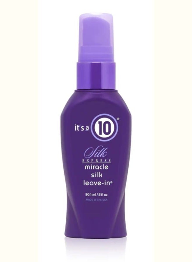 Silk Express Miracle Silk Leave-In Conditioner, Silk Protein Benefits, Hair Shine and Smoothness, Hair Strengthening Conditioner, Lightweight Leave-In Conditioner, 10oz