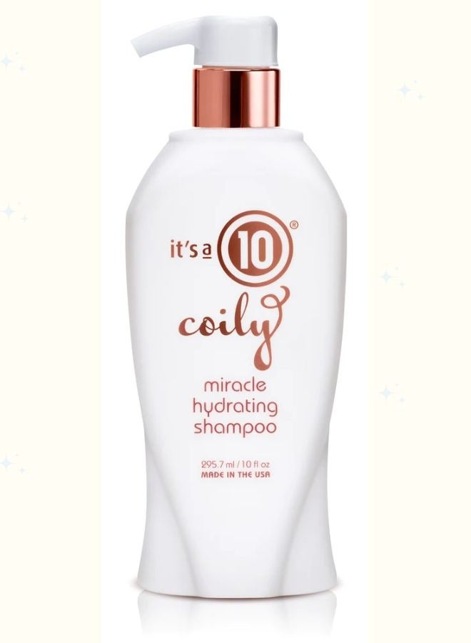Haircare Miracle Coily Hydrating Shampoo, 10 oz, Curly and Wavy Hair Care, Deep Moisturizing Formula, Frizz Control Shine, Buildup Removal and Hair Strength