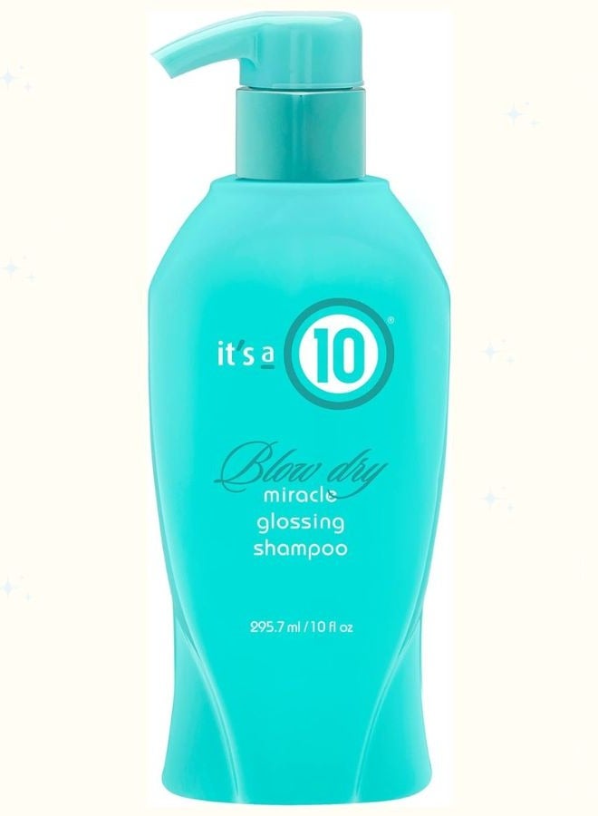 Miracle Blow Dry Glossing Shampoo For Unisex Shampoo, Shimmer effect, Shine Enhancing ingredients, Color protection, Silky texture, 10 Oz