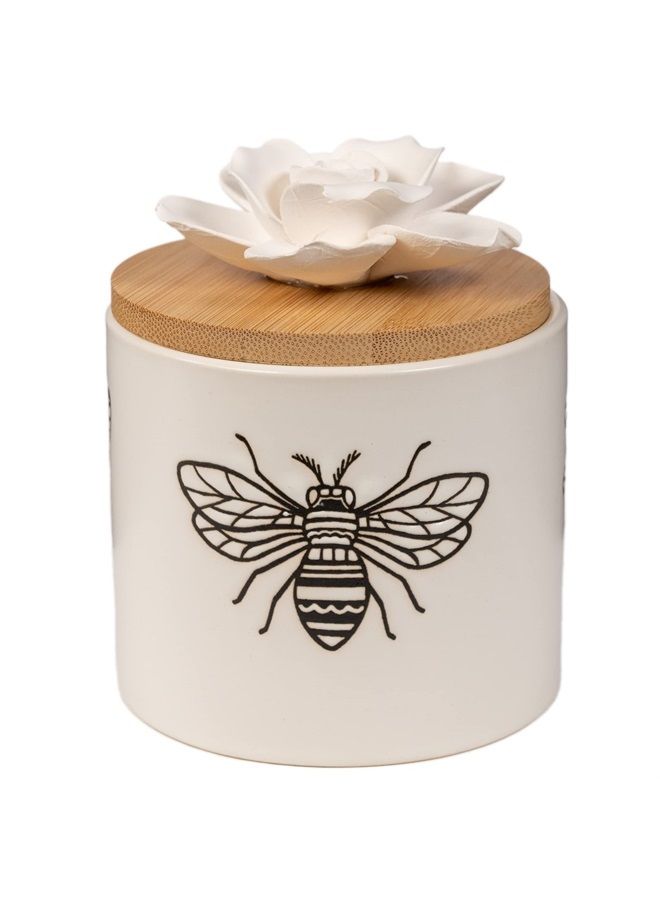 Scentsationals Ceramic Flower Passive Diffuser - Dragonfly Aesthetic Scented Essential Oils - Small Aromatherapy Aroma Diffuser - Electric Fragrance Home Air Freshener Decor (Simplicity)