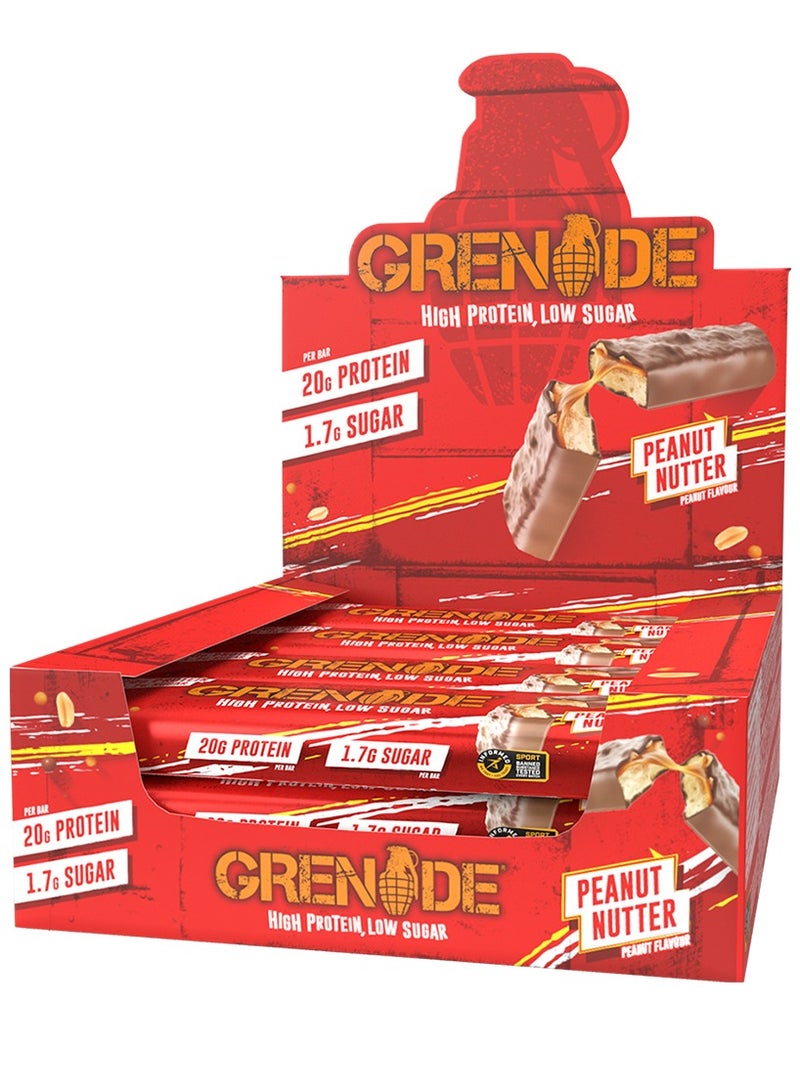 Grenade High Protein Bar, Peanut Nutter, Pack of 12
