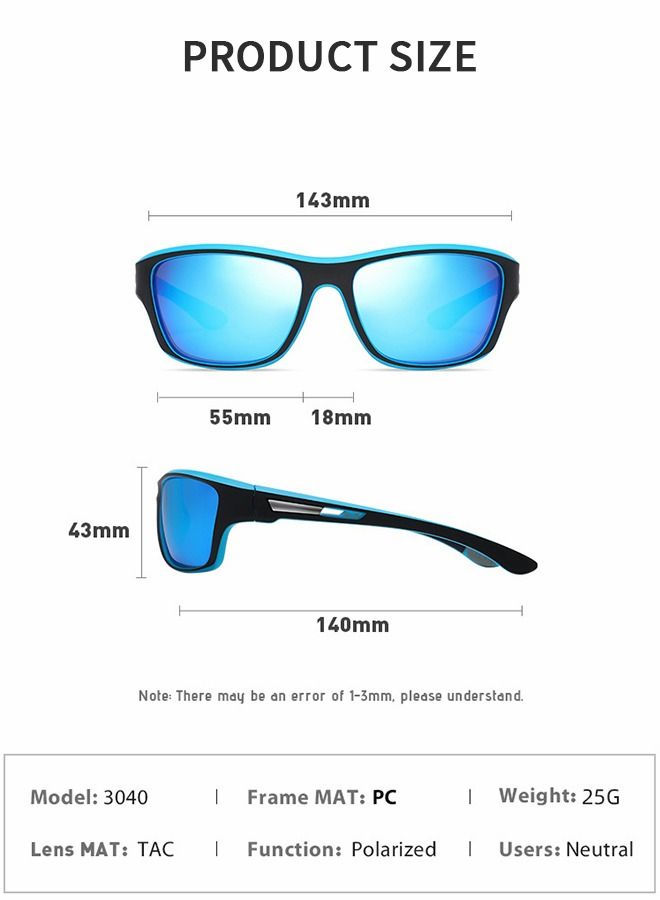 Sports Sunglasses Polarized Lenses, Cycling Sunglasses, Durable Ultra Light Cycling Glasses with Lanyard Case Glasses Case, Outdoor Sports Polarized Glasses, Windproof Sunglasses