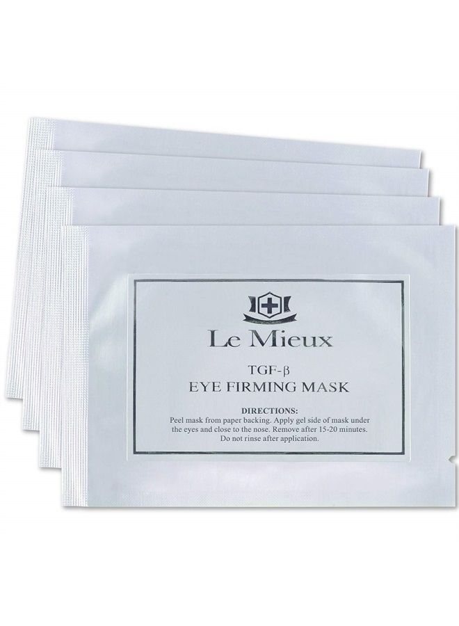 TGF-B Eye Firming Mask - Triple Growth Factor Serum Eye Patches for Visible Puffiness, Fine Lines & Dark Circles with Red & Green Algae, Hyaluronic Acid, Peptides (4 Masks)