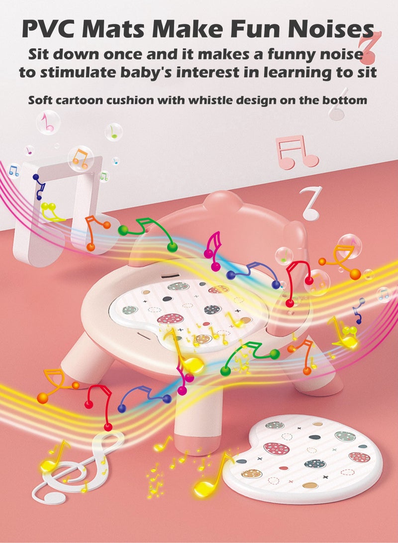 Baby Adjustable Height Dining Chair, with PVC Cushion, will Make Funny Whistle Sounds, Suitable for 0-8 Years Old, Can Bear 100 Catties