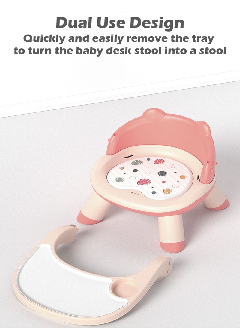 Baby Adjustable Height Dining Chair, with PVC Cushion, will Make Funny Whistle Sounds, Suitable for 0-8 Years Old, Can Bear 100 Catties