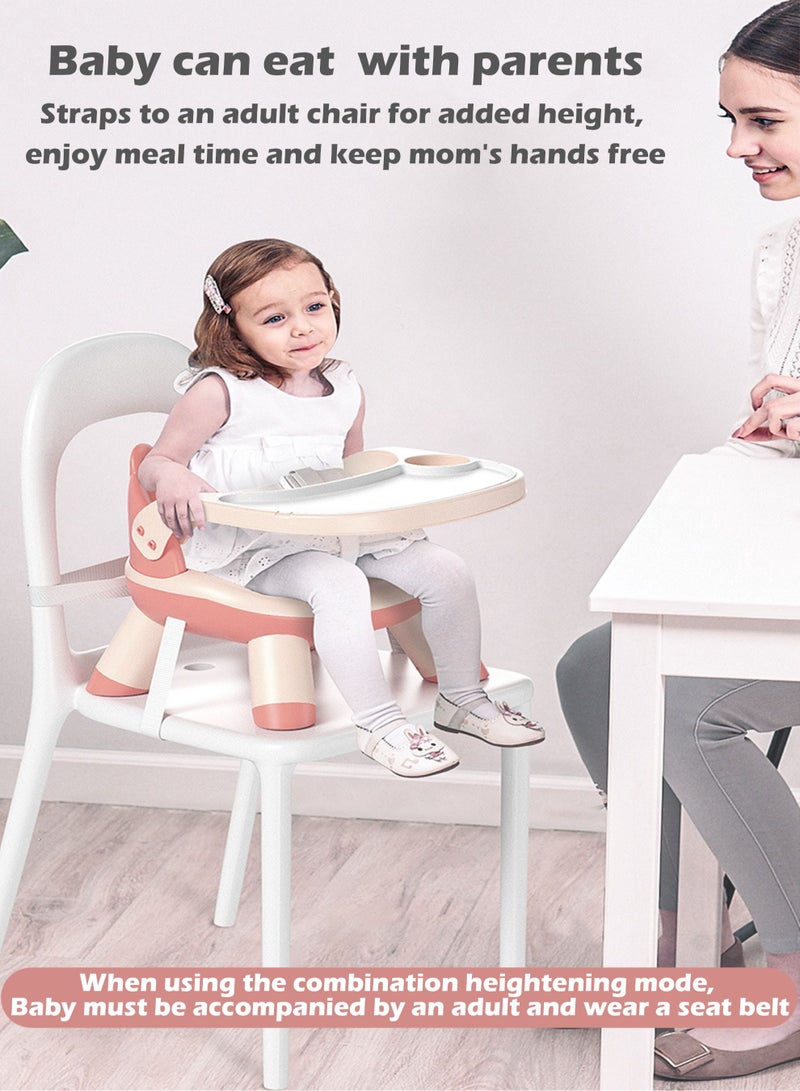 Baby Adjustable Height Dining Chair, with PVC Cushion, will Make Funny Whistle Sounds, Suitable for 0-8 Years Old, Can Bear 100 Catties