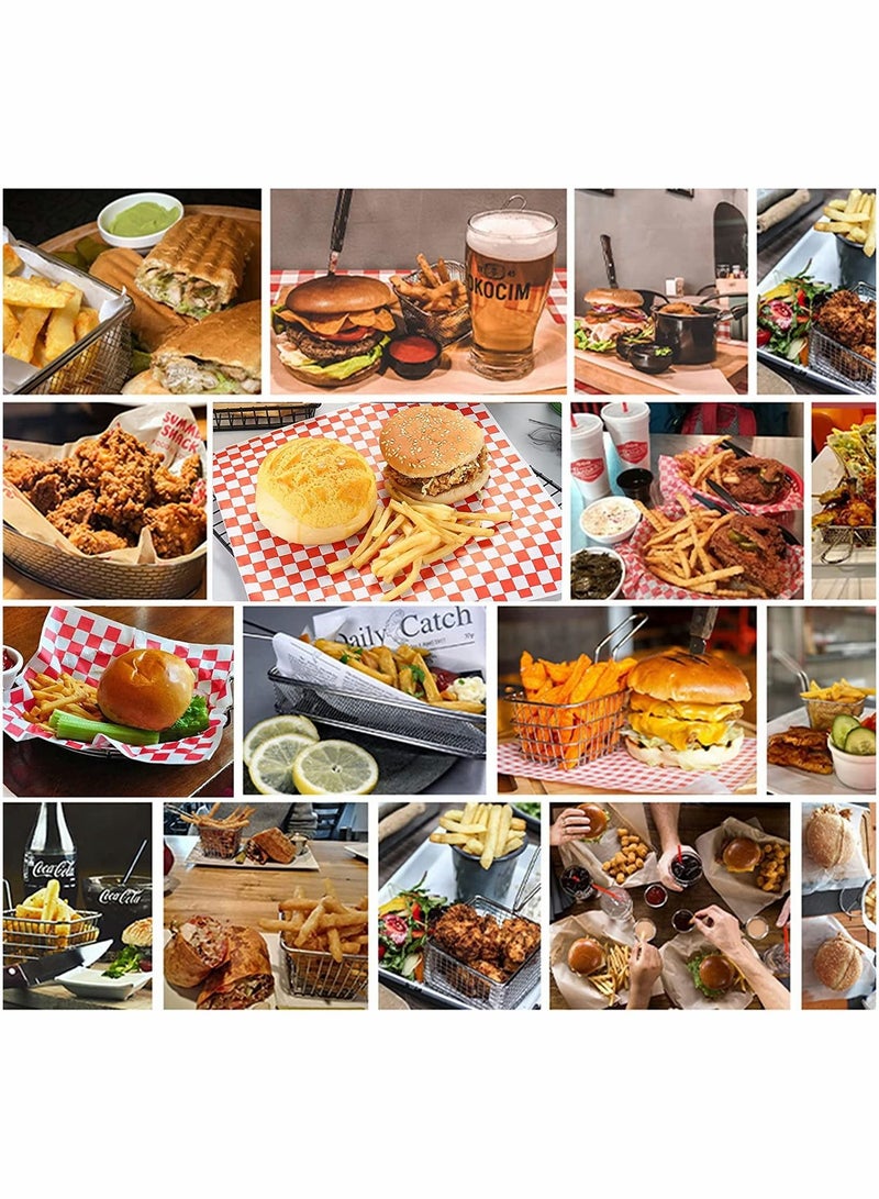 100 Sheets Disposable Greaseproof Paper Sheets Sandwich Wrap Paper for French Fries Burgers Cakes, Concession Stand, Carnival, Party, Cheese, Basket Liner, Fast Food, Deli Paper Sheets