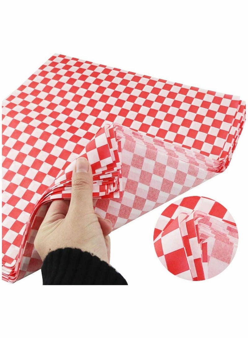 100 Sheets Disposable Greaseproof Paper Sheets Sandwich Wrap Paper for French Fries Burgers Cakes, Concession Stand, Carnival, Party, Cheese, Basket Liner, Fast Food, Deli Paper Sheets