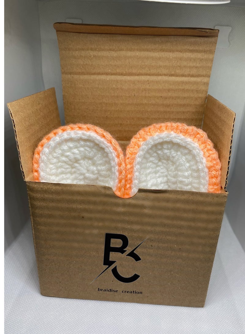 Unique Pattern Toddler Boots for Girls In Orange Color (3 inch sole)