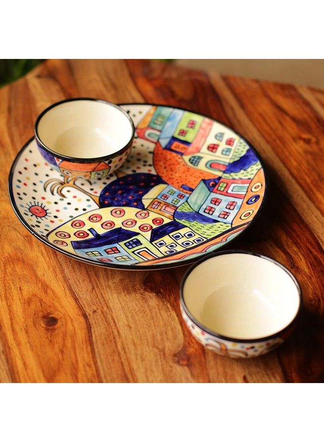 Ceramic Dinner Plate & Bowl Set Plate 2 Bowl Multicolor