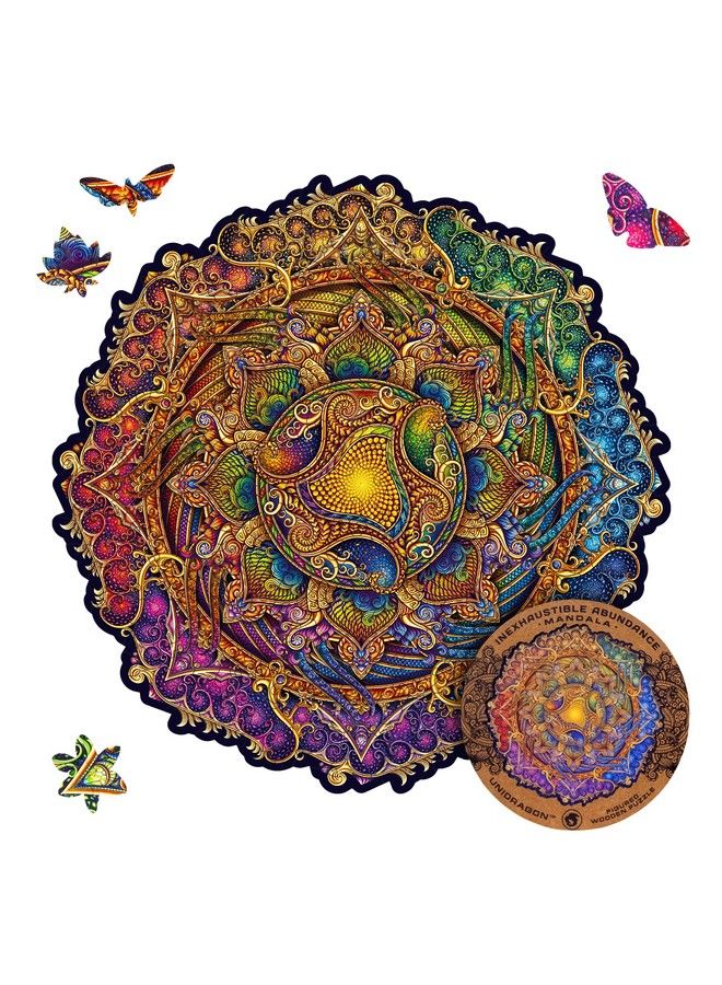 Original Wooden Jigsaw Puzzles Mandala Inexhaustible Abundance 200 Pcs Medium 9.8