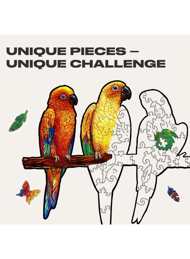 Original Wooden Jigsaw Puzzles Playful Parrots 104 Pcs Small 13