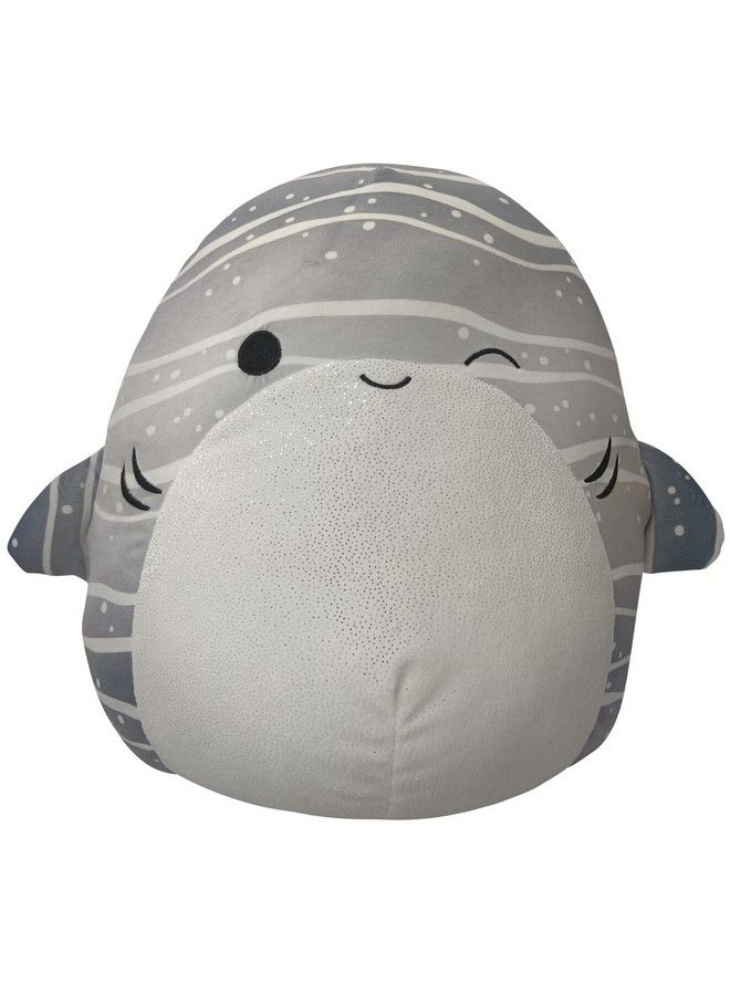 Original 14 Inch Sachie Grey Striped Whale Shark With White Belly Large Ultrasoft Official Jazwres Plush