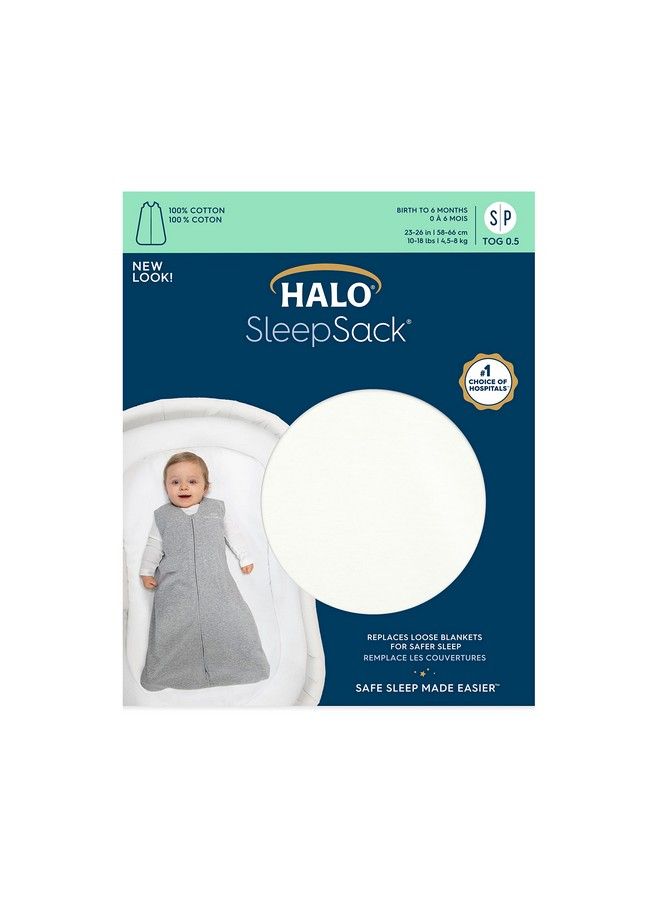 Sleepsack 100% Cotton Wearable Blanket Swaddle Transition Sleeping Bag Tog 0.5 Cream Medium 612 Months