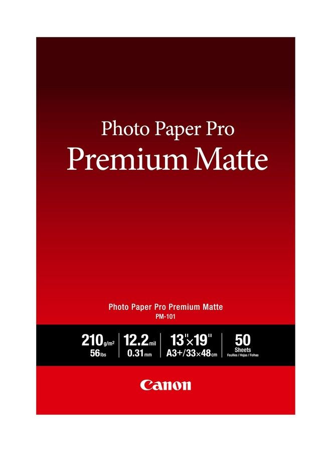 Ink Photo Paper Pro Premium Matte 13X19 (50 Sheets) (8657B010) White A4