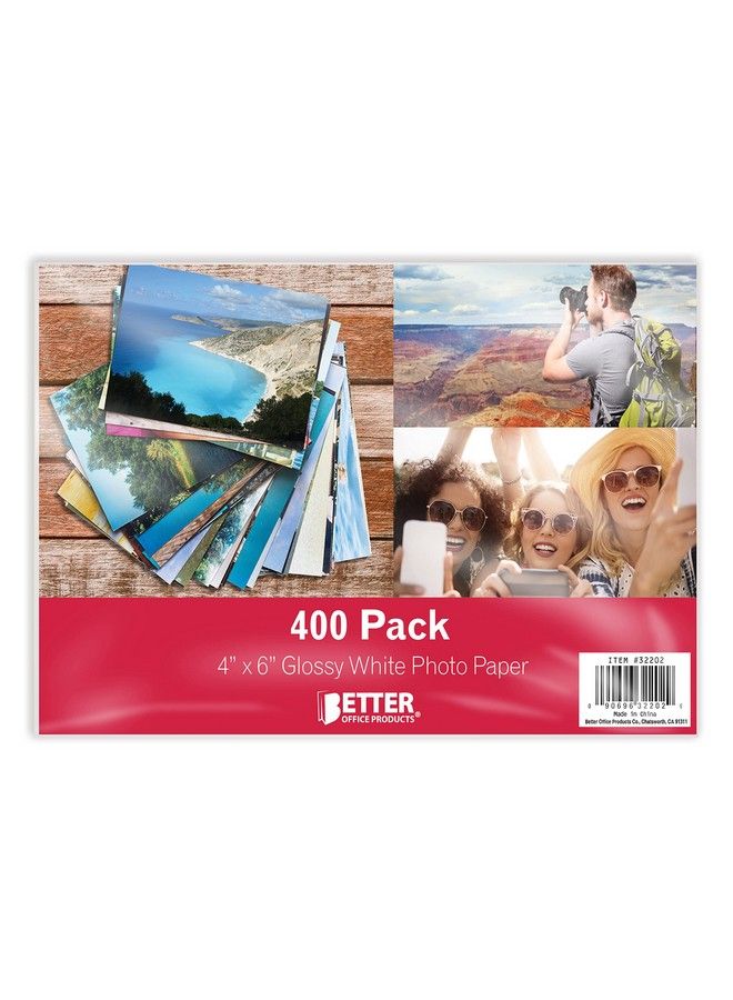 Premium Glossy Photo Paper 4 X 6 Inch 400 Sheets 200 Gsm Better Office Products 4 X 6 400Count Pack